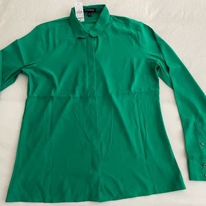 Express Kelly green button down blouse